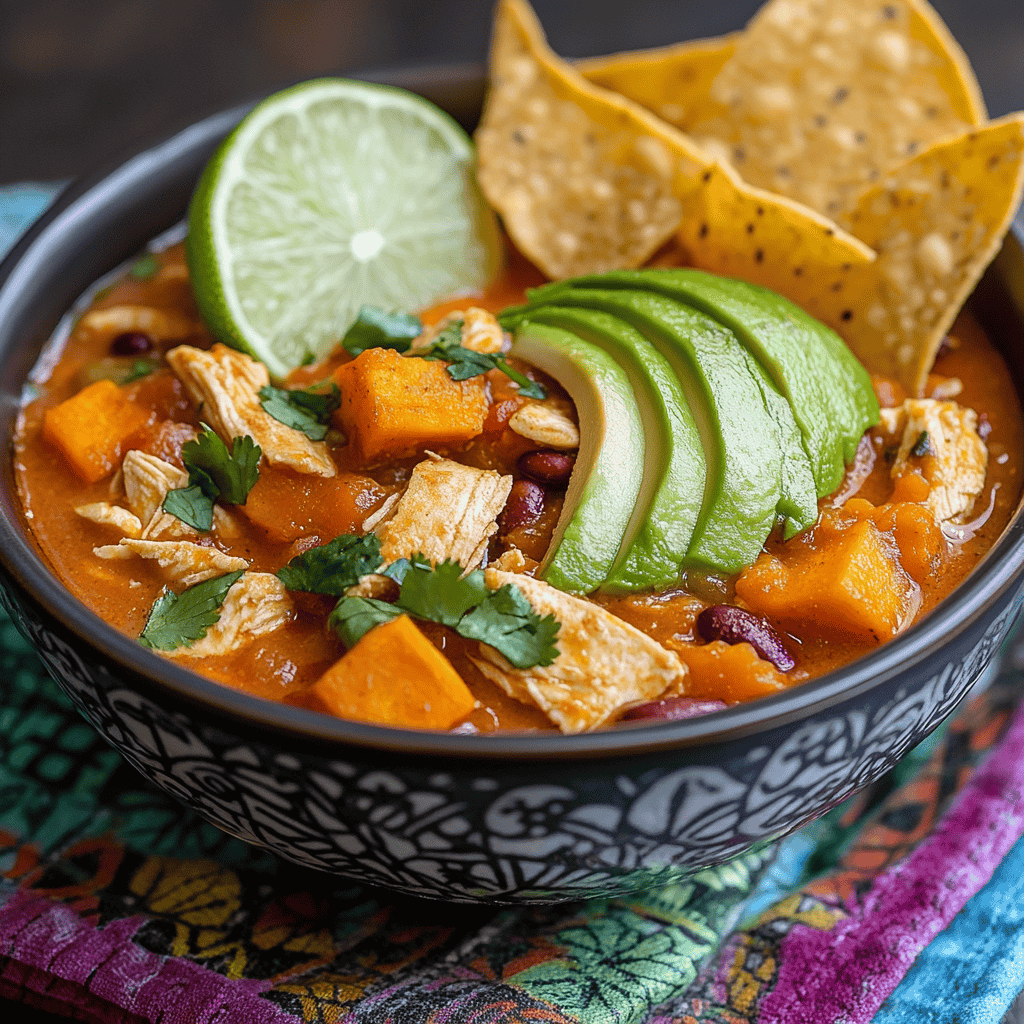 A bowl of chili served with avocado, lime, and tortilla chips for a cozy meal.