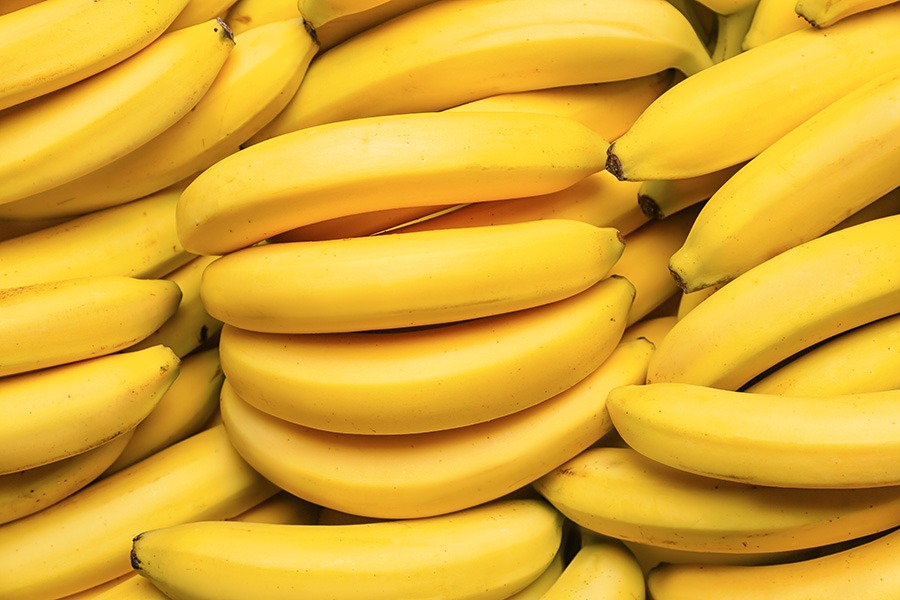 Background closeup of ripe bananas