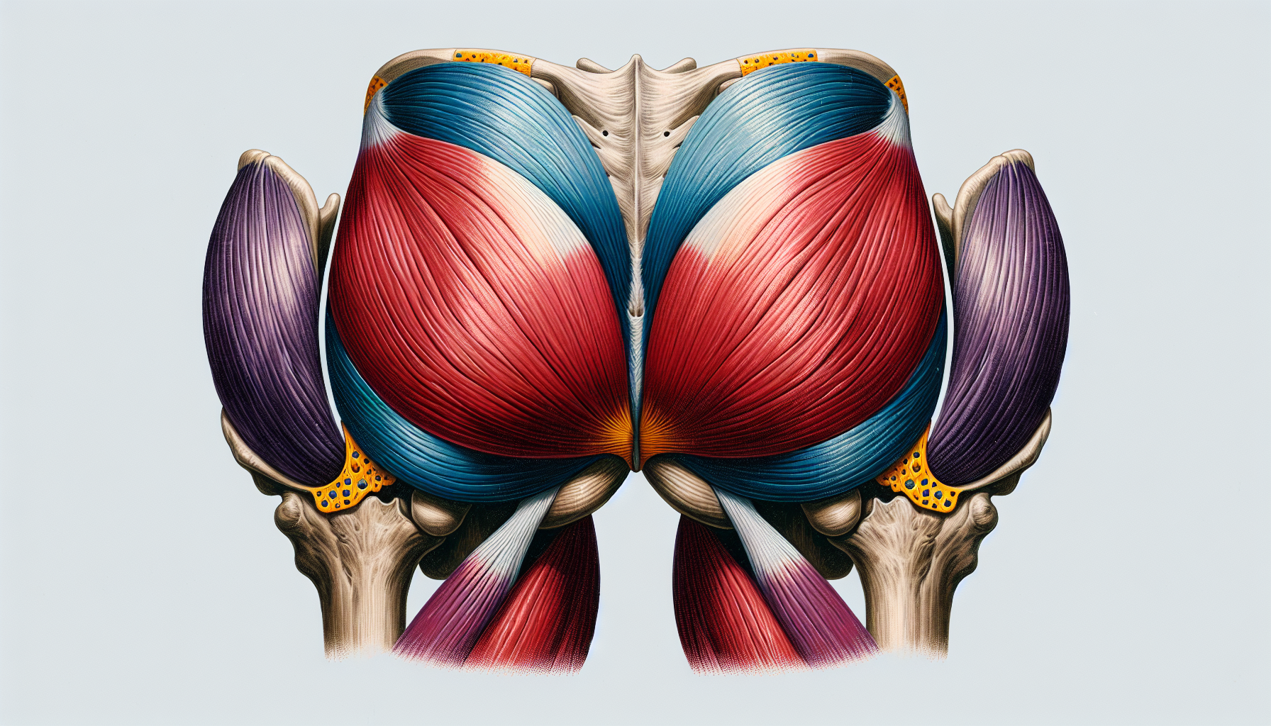 Illustration of glute muscles